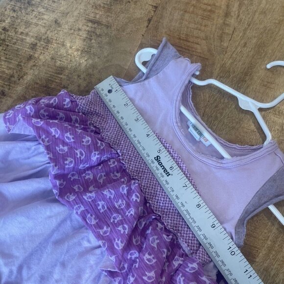 Naartjie Kids Girls 2T Purple Floral Short Sleeve Dress Tiered Ruffles Elephant - Picture 9 of 10